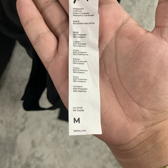 Yitty Bodysuit Womens Medium Mesh Me Smoothing Sleeved Thong Suit Black Top - Picture 9 of 12